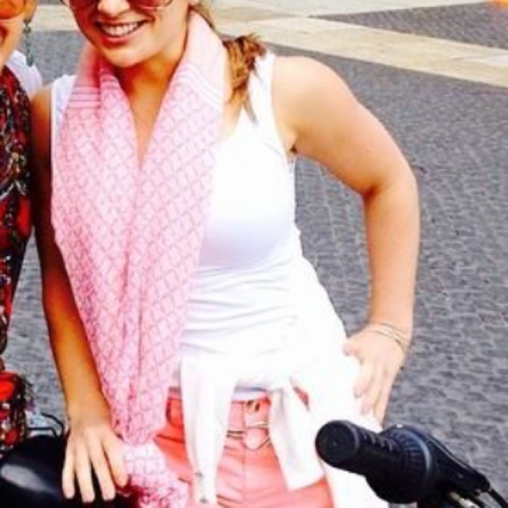 Pink peach infinity scarf